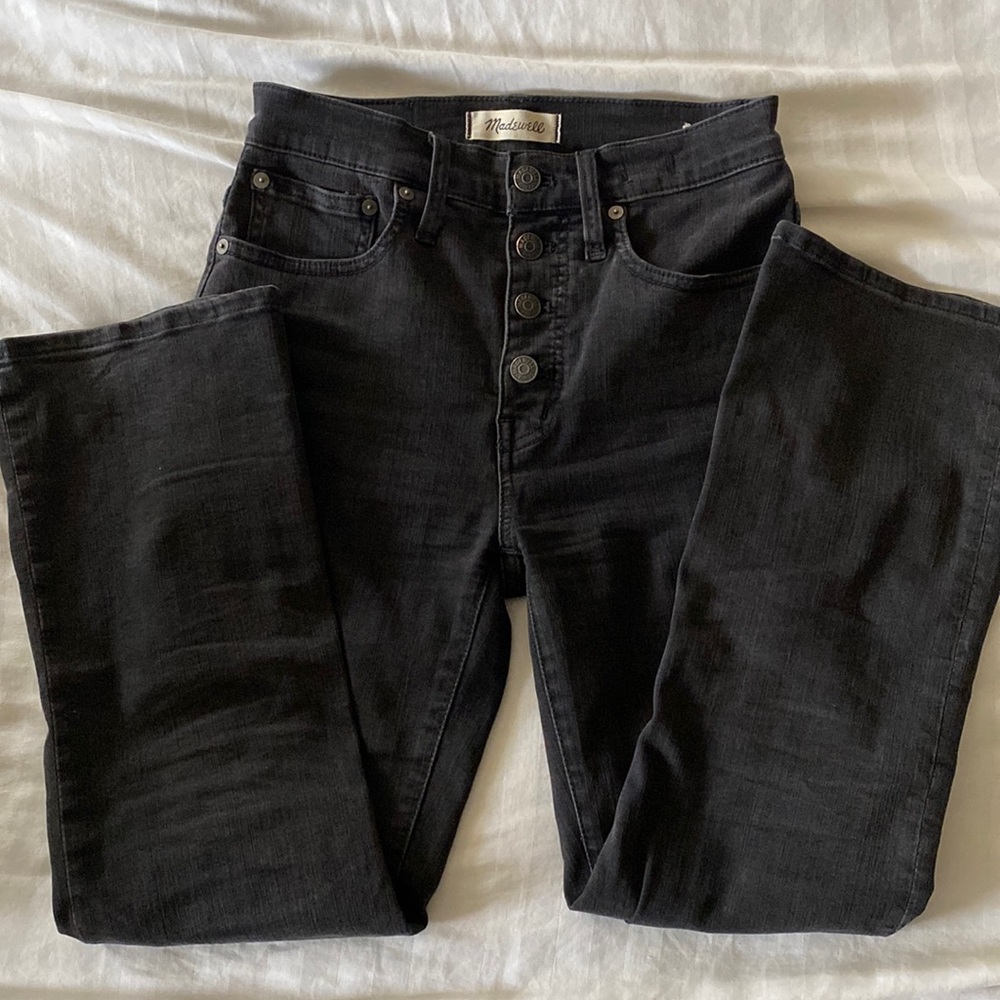 Madewell cali bootcut high rise button front